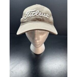 Titleist Hat Golf Baseball Adjustable Tan/Beige